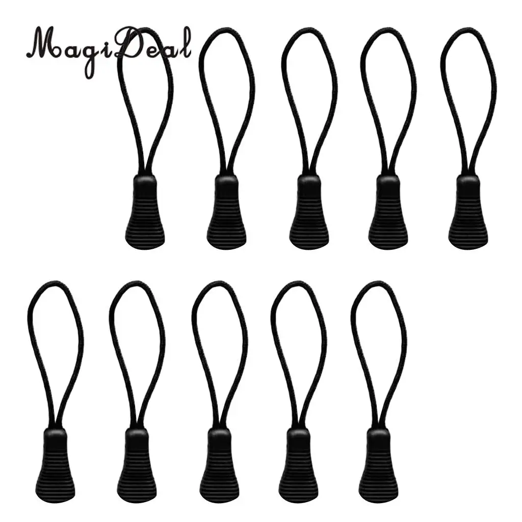 MagiDeal 10pcs Nylon Cord Zipper Pulls Zipper Extension Zip Fixer for Backpack Jacket