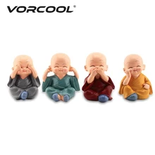 VORCOOL, 4 шт., Маленький милый монах KongFu, украшение для салона автомобиля, украшение для автомобиля, домашний декор, подарок, куклы, аксессуары для стайлинга автомобиля