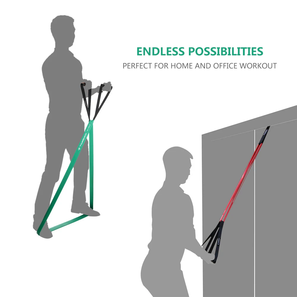 TOMSHOO 5 пакетов подтягивающие вспомогательные полосы Набор резистивных лент пауэрлифтинг упражнения растягивающиеся ленты с дверным якорем и ручками