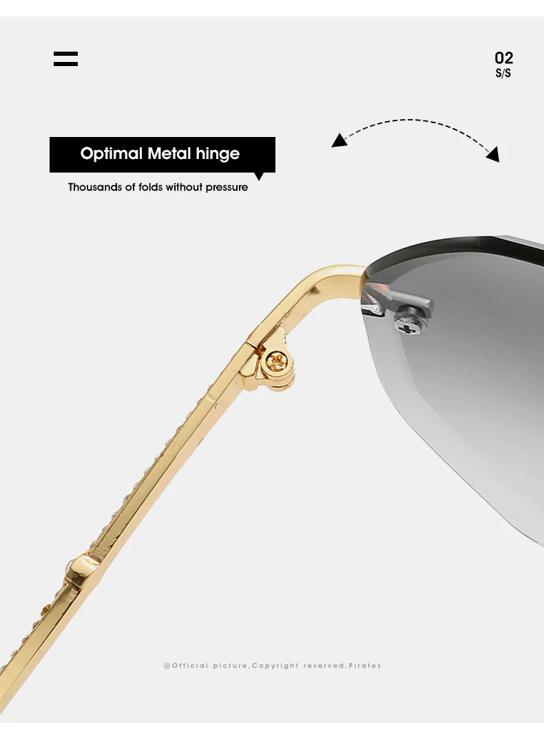 rimless women sunglasses luxury deisgner with diamond metal temple (6)