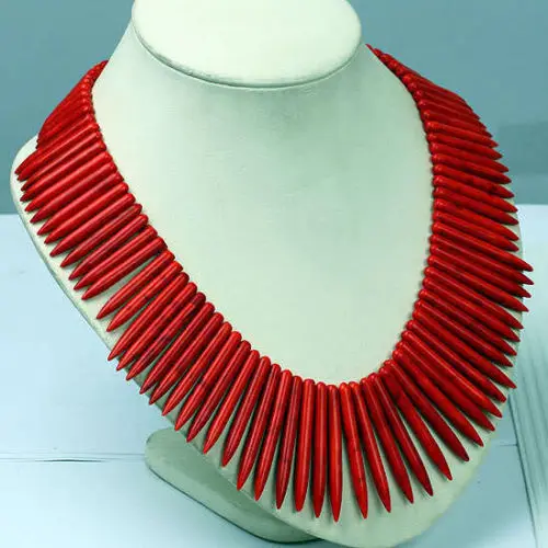 

ddh003303 5-50mm RED HOWLITE TURQUOISE SPIKE BEADS NECKLACE 18" 28% Discount