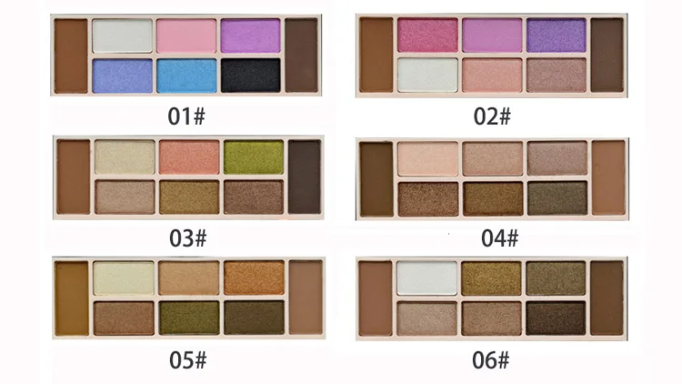 LOVE ALPHA 6 Color Eye Shadow + 2 Color Eyebrow Powder Glitter Matte Professional Makeup Palette With Makeup Brushes & Tools (6)