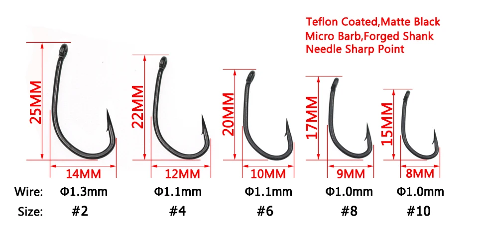 ICERIO 30 шт./упак. с высоким содержанием углерода Сталь матовый черный тельфлон покрытие Карп рыболовные Крючки#2#4#6#8#10