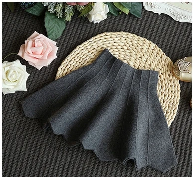 

Winter pure color children skirt