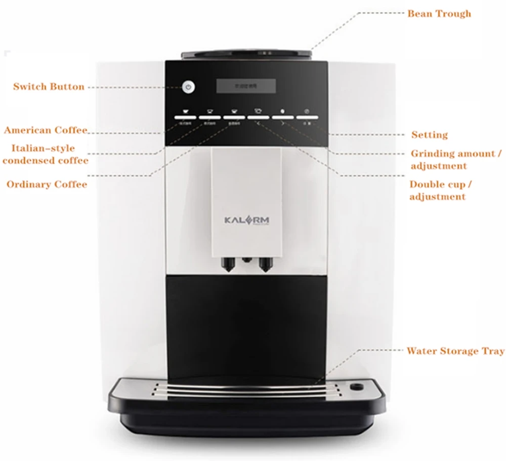 Kalerm KLM-1602 полностью автоматическая кофемашина Эспрессо кофеварка насос пресс кофе машина свежезаваренный кофе cafetera