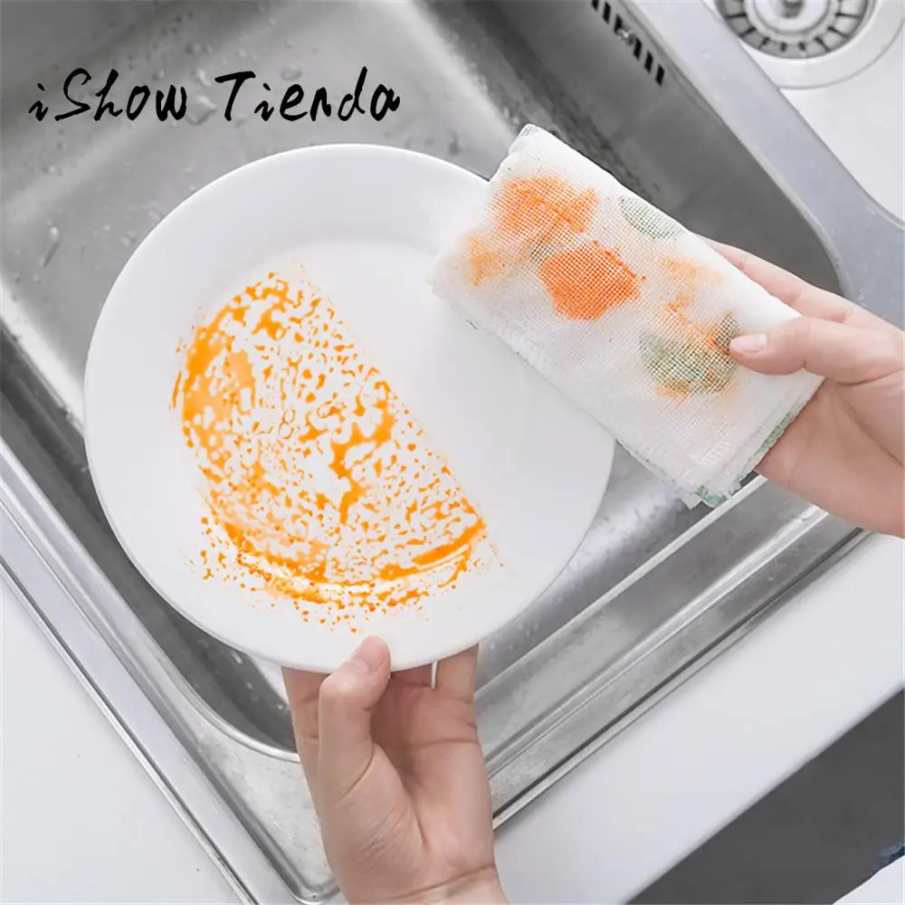 Thickened Wood Fiber Dishwashing Clean Towel Kitchen Absorbent Anti oil