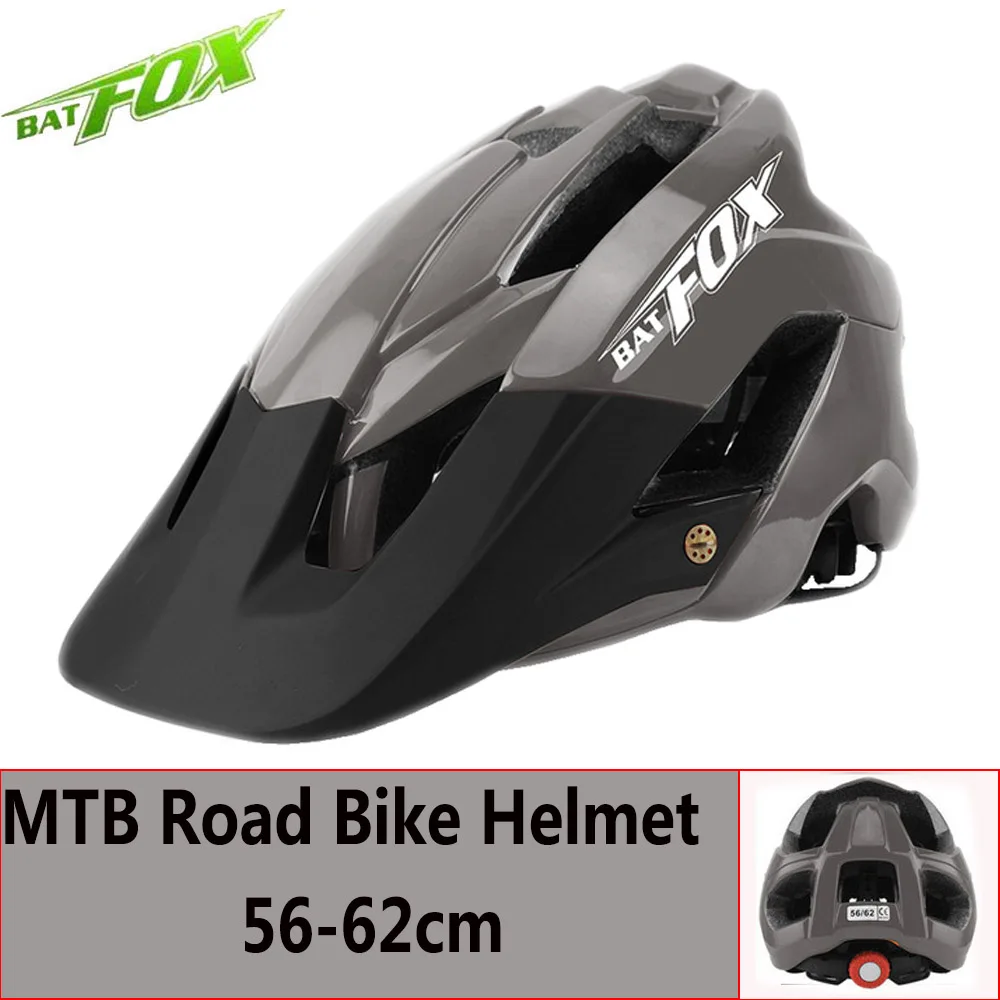 BATFOX Men Cycling Road Mountain Bike Helmet Capacete Da Bicicleta Mtb Cycling Helmet Bike Casco Bicycle Helmet cascos bicicleta - Цвет: 5002-Titanium-Black