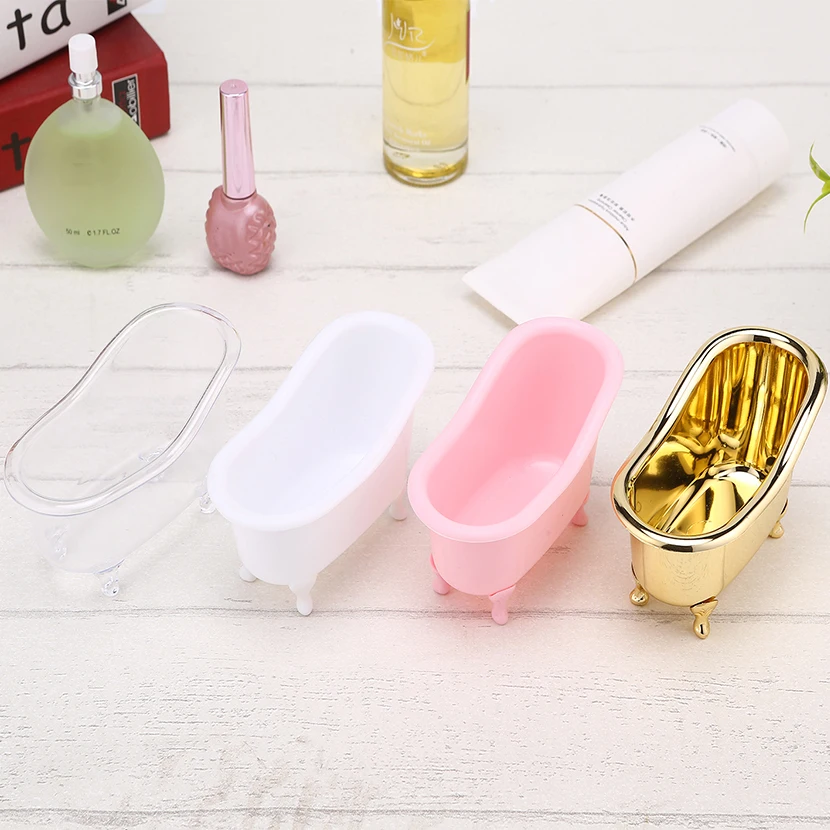 Make Up Storage Box Nail polish Storage Gold Bathroom Makeup Accessories Mini Bathtub Lipstick Storage Make Up Tools D40