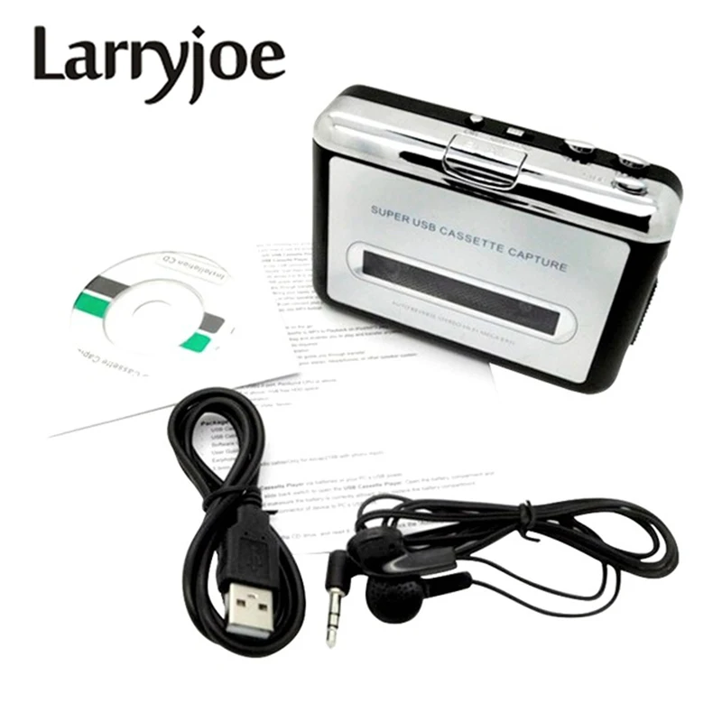 

Larryjoe New USB cassette capture Player,Tape to PC, Super Portable USB Cassette-to-MP3 Converter Capture with Retail Package