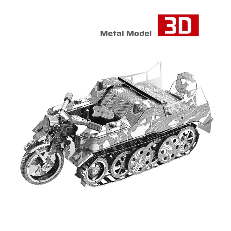 

Sd.Kfz.2 Semi-tracked Motorcycle 3D Metal Assembled Model Simulation Adult Educational Toy Model Collection Souvenir Decorations
