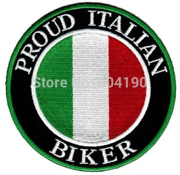 

PROUD ITALIAN BIKER embroidered PATCH ITALY EMBLEM FLAG iron-on TOPPA ITALIA Biker Vest Jacket Back Badge