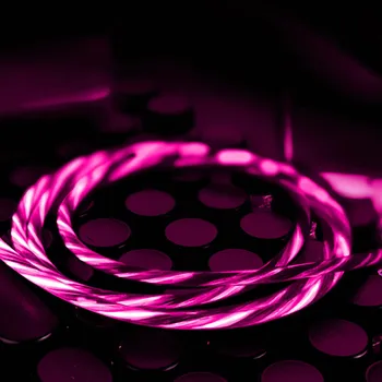 

50pcs/lot 2M Flashing Cable USB Type C Charging Cable Micro USB Charging Cable Red Pink White Green