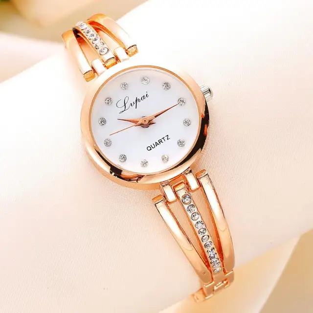 Fashion Ladies Women Unisex Stainless Steel Rhinestone Quartz Wrist Watch Rose G Fashion Ladies Women Unisex Stainless Steel Rhinestone Quartz Wrist Watch Rose G