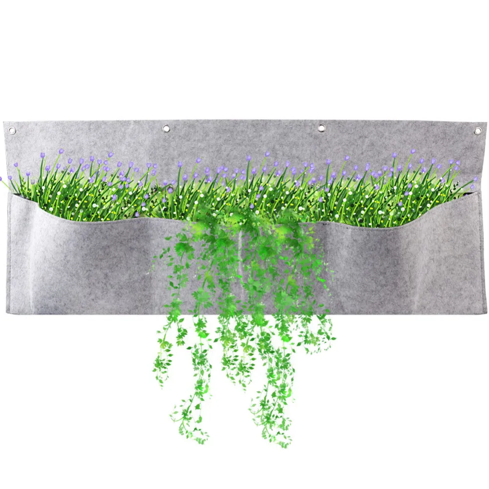

75*30cm Wall Planting Bags Waterproof Wall Mount Planter Pouch Solution Hanging Garden Planter With 3 Adjustable Size Pocket
