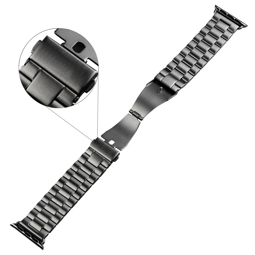 IWonow 316L ремешок из нержавеющей стали+ адаптеры для Apple Watch iWatch 38 мм 42 мм Серия 1 2 3 браслет со звеньями