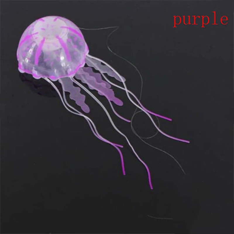 1PC Silicone Fish Simulation Artificial Jellyfish Glowing Ornaments Fish Tank Aquarium Decoration odorless Aquarium Accessories 99