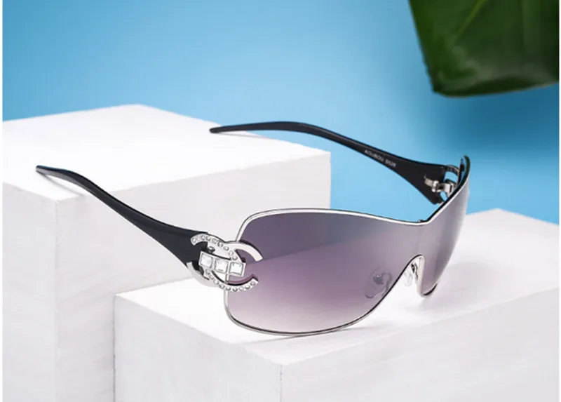 Uv400 роскошные серебряные женские солнцезащитные очки с бриллиантовым логотипом, фирменный дизайн, Золотая оправа, модные женские солнцезащитные очки