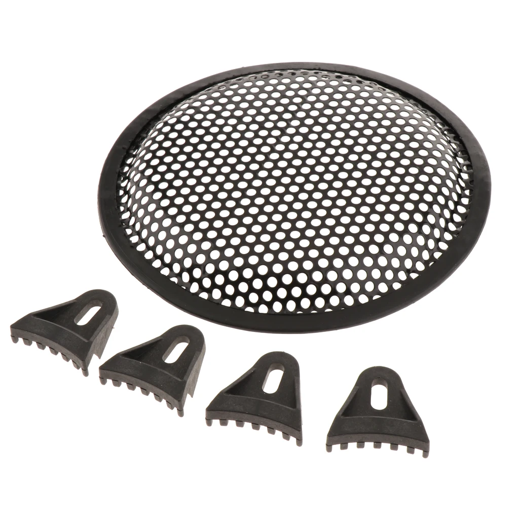 1pc Speaker Grills Cover Case Black with 4pcs Screws and 4pcs Fix Holders for 6 inch Outer