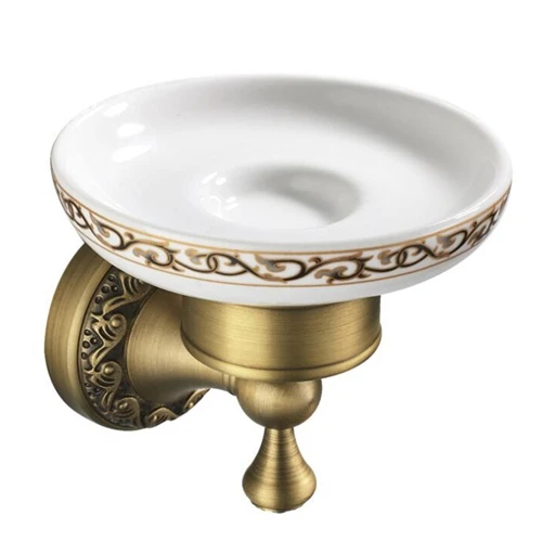 Antique Bronze Bathroom Accessory Set with Towel Shelf, Soap and Toilet Paper Holders