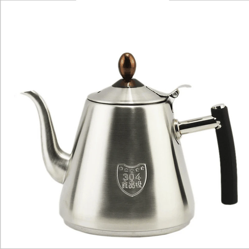

1.2L 304 Stainless Steel High Quality Flat Tea Pot Coffe Drip Kettle Induction Cooker Water Kettle Hot Water For Barista