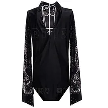 The new men’s Latin dance clothes, Latin dance performance service black V online clothing LDY-132