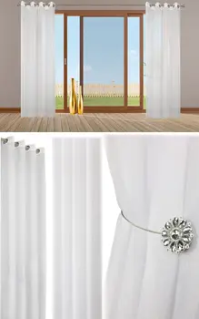 

Summer Modern Dyeing Voile Curtain Tulle fabric for Living Room Bedroom Treatment room & Office window curtain