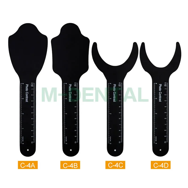 preto da foto oral com marca de escala placa de fundo 4 pçs e Grupo ortodôntico dental bochecha placa imagem contraste autoclavável instrumento 4 Cheap Afastadores Cheek & Boca Props
