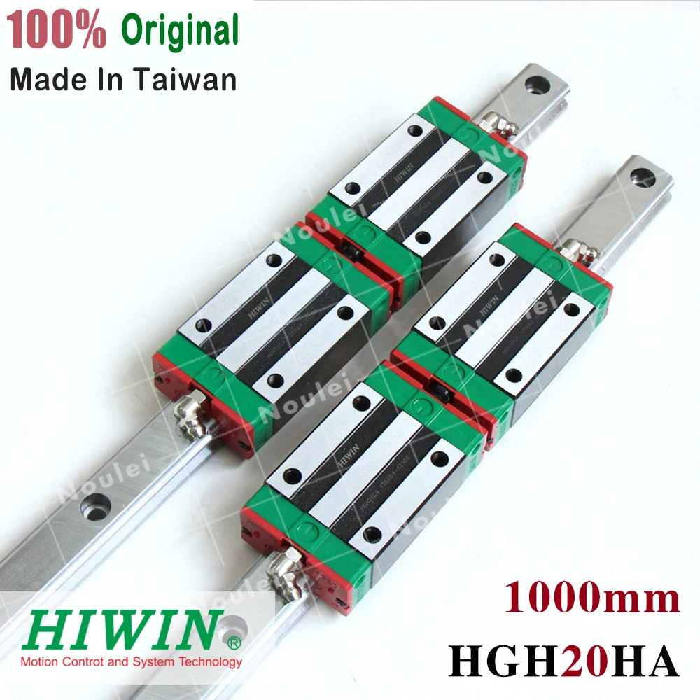 

HIWIN CNC 20mm HGH20 2pcs Linear Guide Rail 1000mm HGR20 with 4pcs HGH20HA Slide Block for 2 set Price HGH20