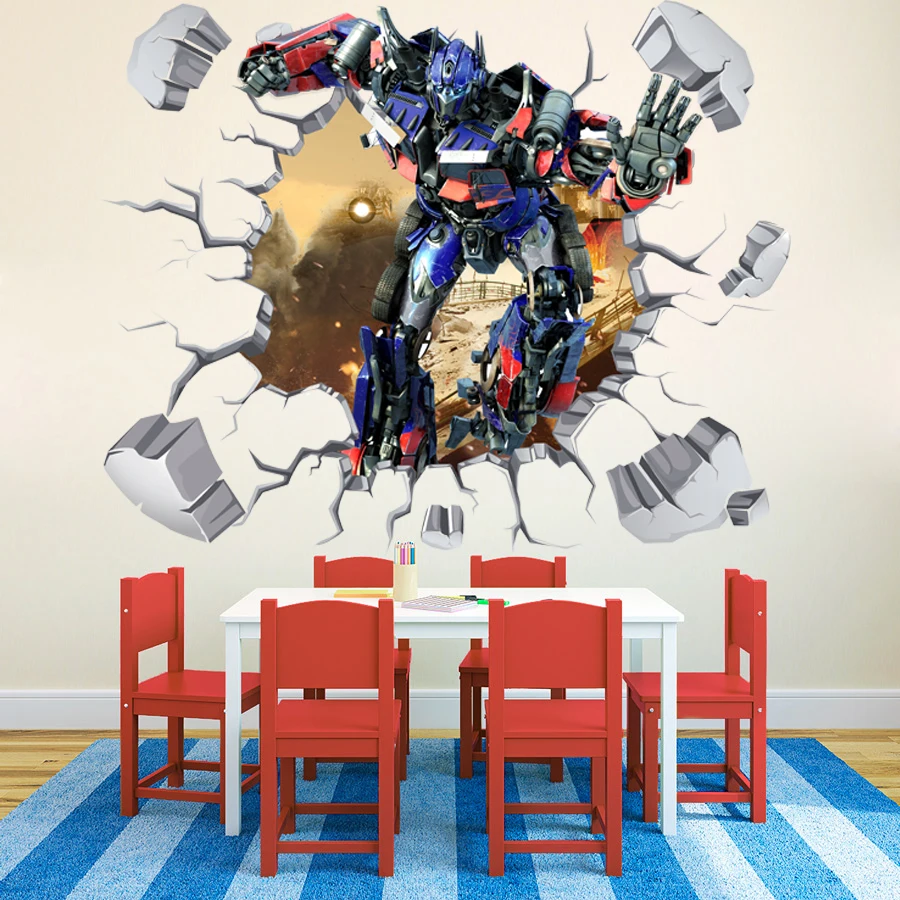 Наклейки на стену виниловые художественные наклейки OPTIMUS PRIME BUMBLEBEE Kids autobot