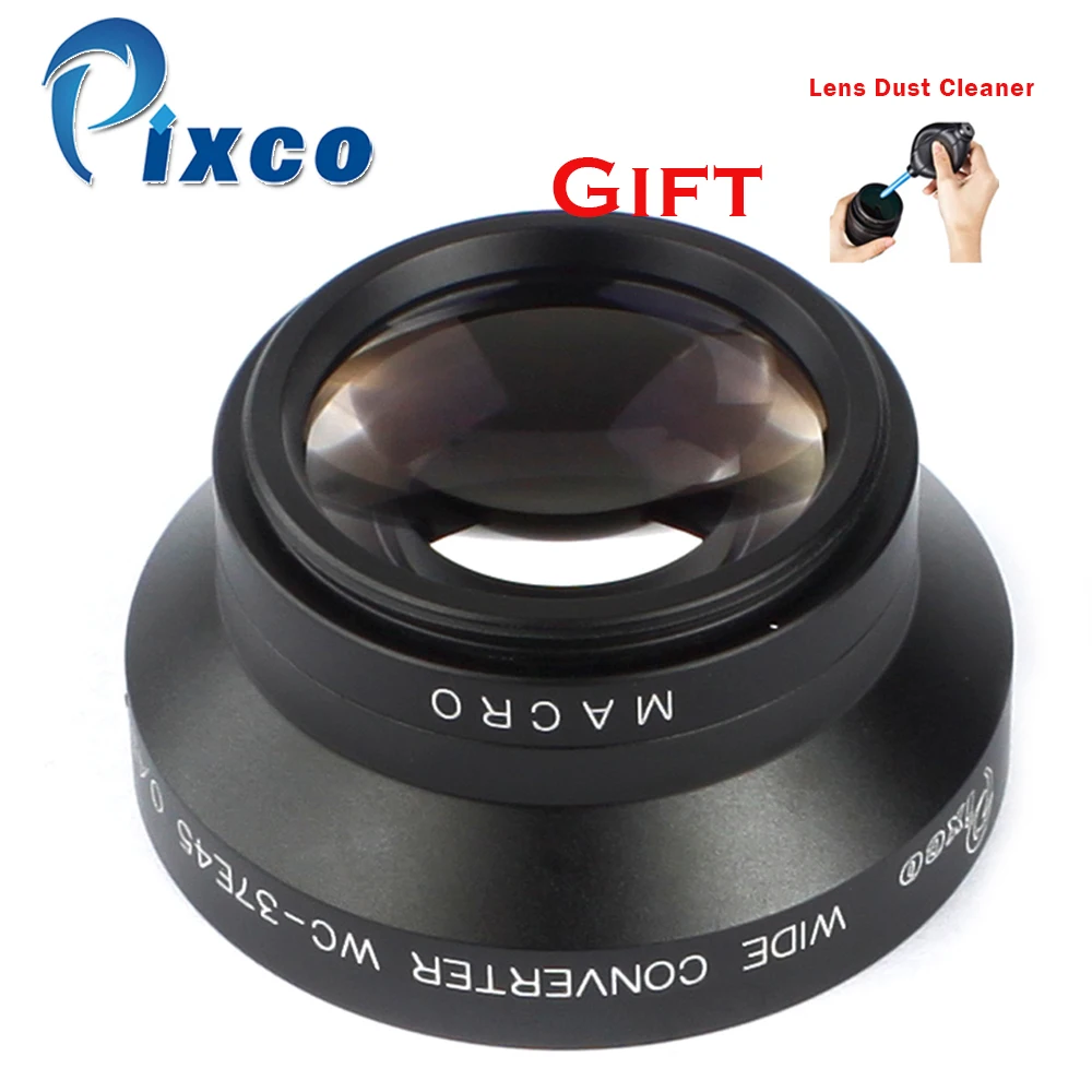 

37mm 0.45X Wide Angle Lens with Macro suit For Canon Nikon Pentax Sony Panasonic(Black)+with Rubber Air Blower Pump Dust Cleaner