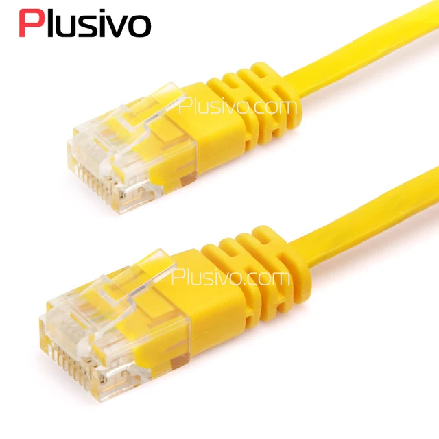 Best quality cat6 network cable Flat CAT6 Cable Patch Cable RJ45 cable yellow