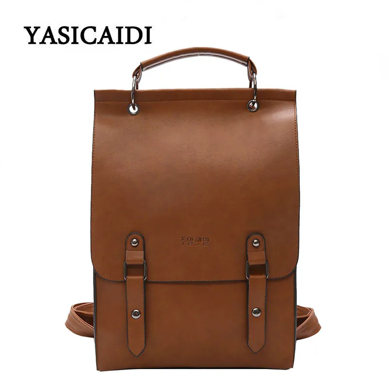 

Retro Women Backpacks PU Leather Backpack Shoulder Bag Brand Bagpack Daypack for Women Female Mochila Feminine Mochila