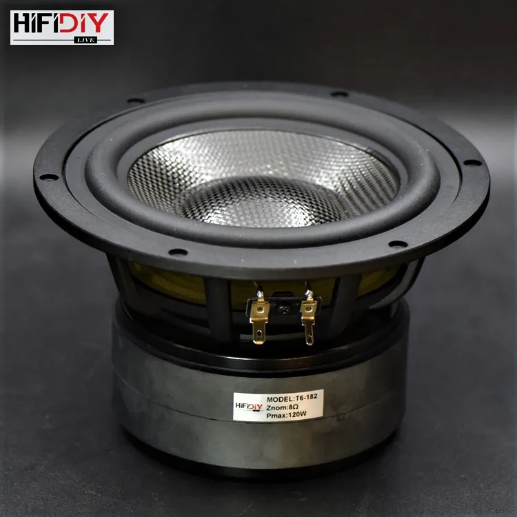 

HIFIDIY LIVE HIFI 7.1 inch 6.5" Midbass Woofer speaker Unit 8OHM 120W Casting Aluminum Fram Carbon fiber Loudspeaker T6-182