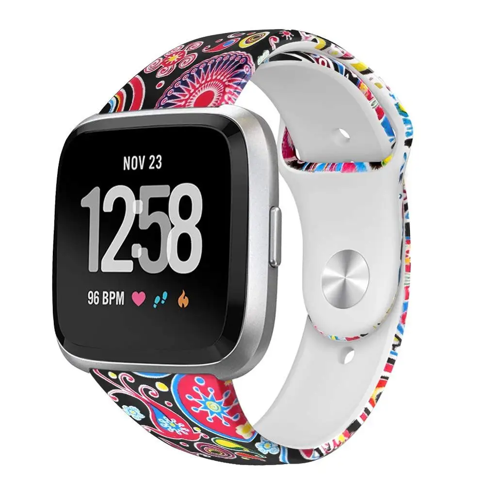 

Floral Printed Strap For Fitbit Versa Band,Silicone flower bracelet Fitbit Versa Replacement Bands Bracelet Wristband Watchbands