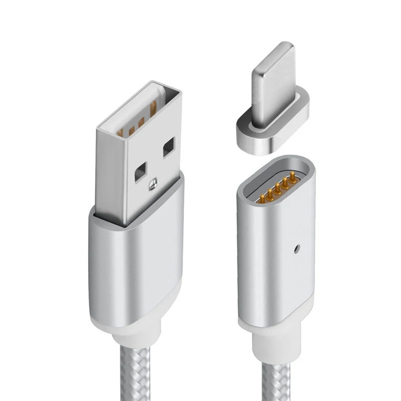 Магнитный кабель USB 1 м для iPhone 5 6 6s 7 8 Plus X iPad 2 3 4 магнитный usb в нейлоновой оплетке