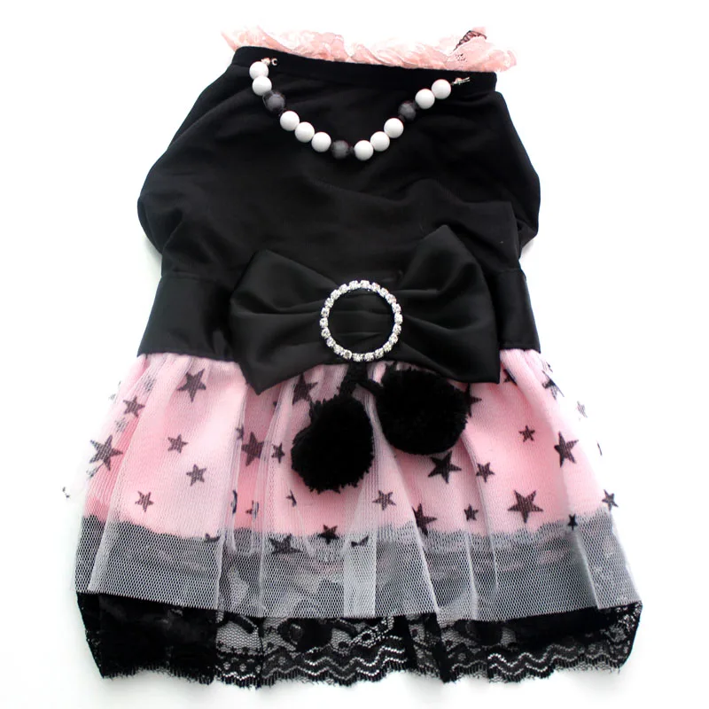 

Dog Cat Princess Dress Pet Puppy Shirt Clothes necklace&stars design 5 sizes available