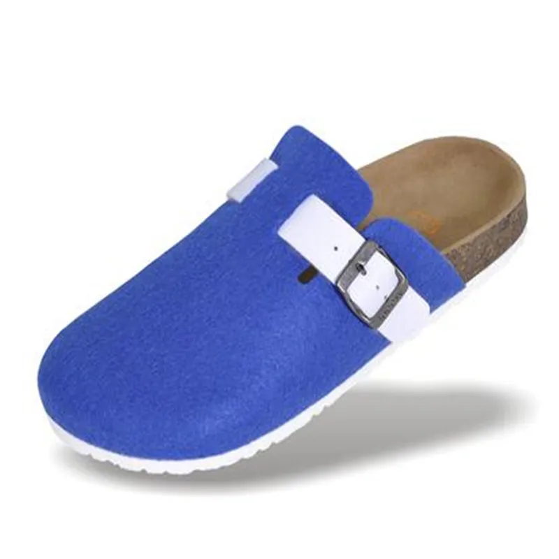 MVP BOY Plus size 36-44 New Men Shoes Cork Shoes Casual Sandals Flats Slides male Closed Toe Sandals Buckle Slippers Black Red