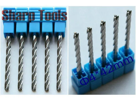 Fresa 3.175mm Carbide CNC 4 Taglienti Flute Spiral Bit End Mill Cutter CEL 22mm