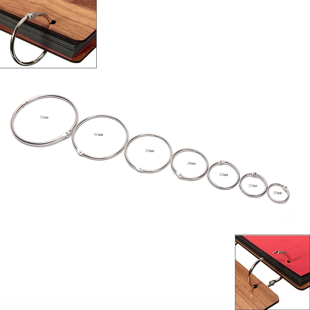 

10 Pcs/lot Metal Silver Loose-leaf Split Hinged Rings Scrapbooking Binder Album Calendar For Notebook Account Planner 19mm-63mm