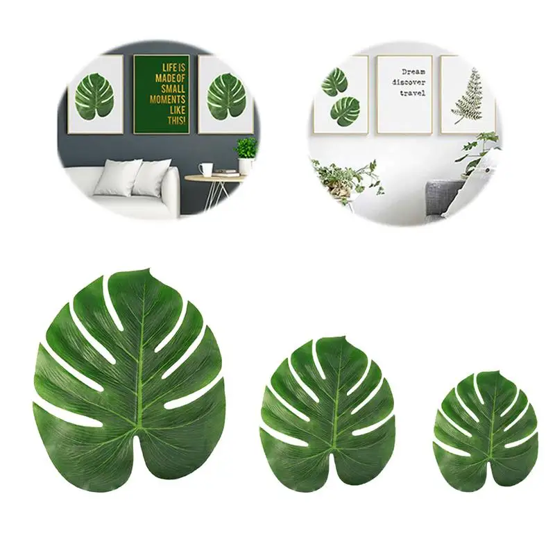 24 шт. имитация листьев реалистичный тропический искусственный зеленый лист монстера DIY Декор завод для свадьбы