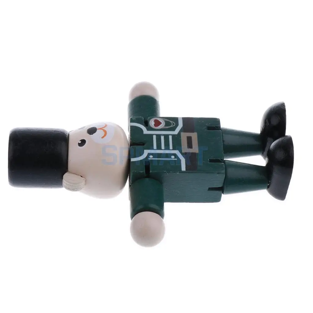 Wooden Walnut Puppets Bear Animal Action Figure Doll Toys Flexible Joints Poseable Baby Children Kids Xmas Christmas Gifts