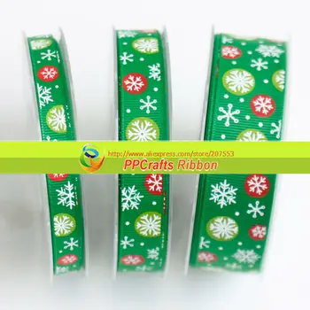 

1"(25mm) Merry Christmas Decoration Printed Grosgrain Ribbon Green / Red for Baby Head Wear Hair Accessories Free Shipping