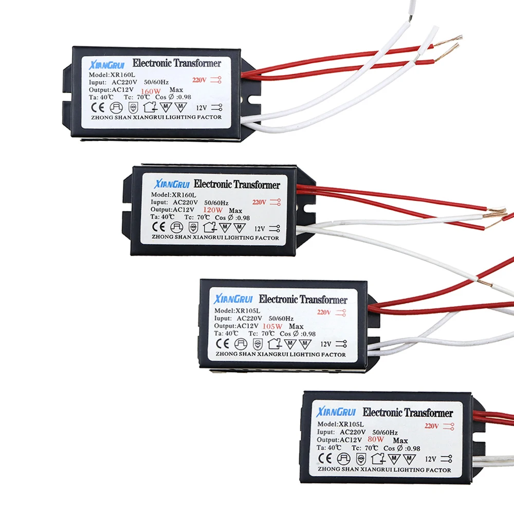 

Electronic Transformer AC220V to AC12V for Halogen Lamp Crystal Light G4 Light Bulbs 20W 40W 60W 80W 105W 120W 160W 180W JQ