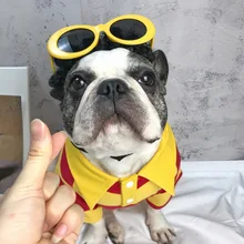 Летняя Хлопковая полосатая рубашка для щенка; рубашка с короткими рукавами для домашних животных; Одежда для собак