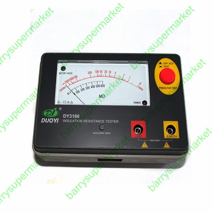 Resistance Tester Meter DY3166 1000V Analogue Insulation Tester
