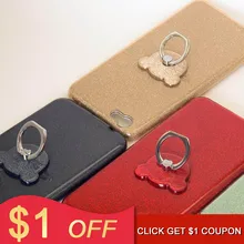 

PORTEFEUILLE Portable cute bear universal mobile lazy neck mobile phone holder stand finger ring card stand office accessories