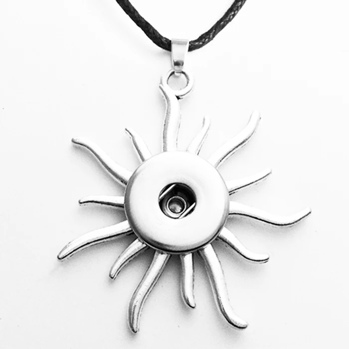 Крест луна цветок дерево Винтаж 18 мм ожерелье с кнопкой DIY Ювелирные изделия NC09 - Окраска металла: V