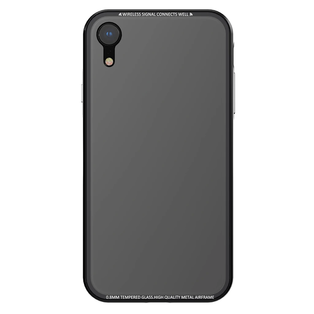 6.1 Inch Transparent Tempered Glass Back Cover Frame for iPhone X/XS Case Clear Slim Thin Full Protective Cover Case