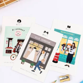 

1pcs Bookmark Street corner meets you 30 packs of bookmarks