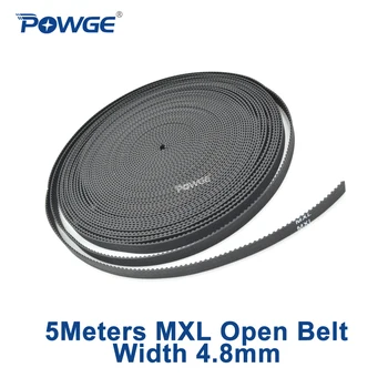 

POWGE 5Meters MXL Synchronous belt width 4.8mm 0.19" Rubber with fiberglass Trapezoid Inch MXL 019 Open Timing belt 3D printer